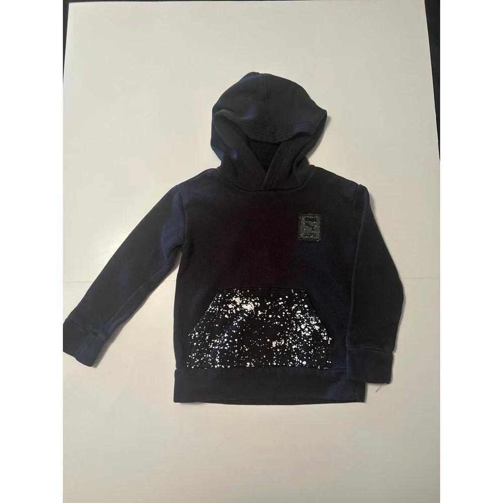 Puma Boys Navy Blue Sparkle Sequin Hoodie - Size Small (6-7)